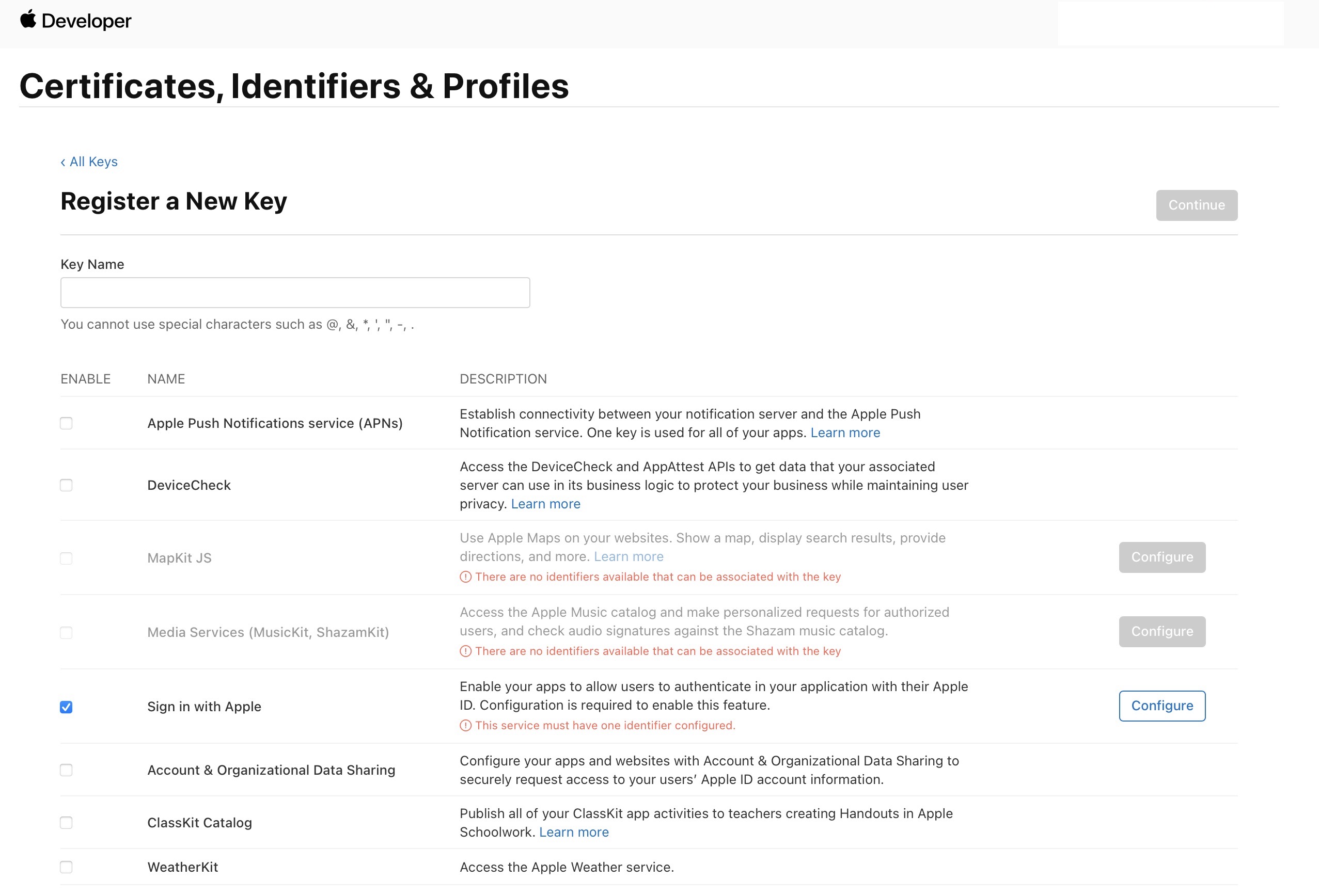 key